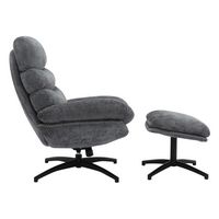 OSP Home Furnishings - Kerry Swivel Lounge Chair & Footrest - Gray - Left View