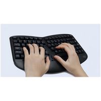 Adesso - Tru-Form Media WKB-1150CB Ergonomic Wireless Membrane Optical Keyboard and Mouse - Black - Left View