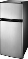 Insignia™ - 4.3 Cu. Ft. Mini Fridge with Top Freezer and ENERGY STAR Certification - Stainless Steel - Left View