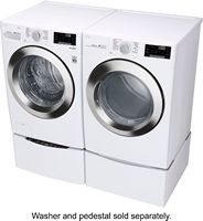 LG - 7.4 Cu. Ft. Stackable Smart Gas Dryer with Steam and Sensor Dry - White - Left View