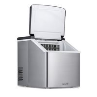 NewAir - 40-lb Clear Ice Maker - Stainless Steel - Left View