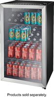 Insignia™ - 115-Can Beverage Cooler - Stainless Steel - Left View
