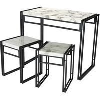 ürb SPACE - Urban Small Dining Table Set - Black With White - Left View