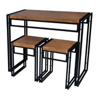 ürb SPACE - Urban Small Dining Table Set - Black With Brown - Left View