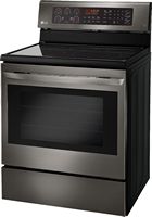 LG - 6.3 Cu. Ft. Self-Cleaning Freestanding Electric Convection Range with EasyClean - Black Stai... - Left View