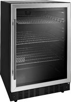 Insignia™ - 165-Can Built-In Beverage Cooler - Stainless Steel - Left View