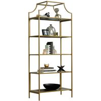 Sauder - International Lux Collection 5-Shelf Bookcase - Satin Gold - Left View