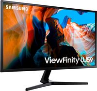 Samsung - 32” ViewFinity UJ590 UHD Monitor - Dark Gray/Blue - Left View