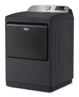 Maytag - 7.4 Cu Ft. Smart Electric Dryer with Steam and Pet Pro Option - Midnight Steel - Left View