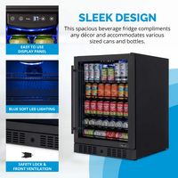NewAir - 24” 177-Can Beverage Refrigerator Cooler with Adjustable Shelves and Precision Digital T... - Left View