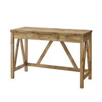 Walker Edison - Rustic Farmhouse A-Frame Computer Desk - Barnwood - Left View