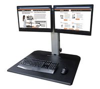 Victor - DC350A Dual Monitor Sit/Stand Desk Converter - Black - Left View