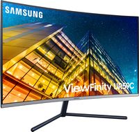 Samsung - 32” ViewFinity UR590 UHD Monitor - Dark Blue Gray - Left View