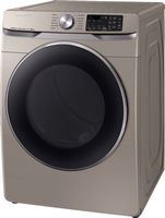 Samsung - 7.5 Cu. Ft. Stackable Smart Electric Dryer with Steam and Sensor Dry - Champagne - Left View