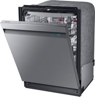 Samsung - AutoRelease Smart Built-In Dishwasher with Linear Wash, 39dBA - Stainless Steel - Left View
