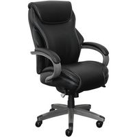 La-Z-Boy - Hyland Bonded Leather & Memory Foam Executive Chair - Gray/Black - Left View