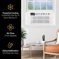Whirlpool - 550 Sq. Ft. 12,000 BTU Window Air Conditioner - White - Left View