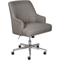 Serta - Leighton Modern Fabric & Memory Foam Home Office Chair - Soft Medium Gray - Left View