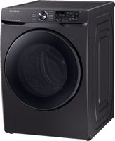 Samsung - 5.0 Cu. Ft.  High-Efficiency Stackable Smart Front Load Washer with Steam - Black Stain... - Left View