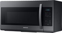 Samsung - 1.9 Cu. Ft.  Over-the-Range Microwave with Sensor Cook - Black Stainless Steel - Left View