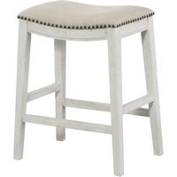 OSP Home Furnishings - Contemporary Wood Saddle Stool (Set of 2) - Beige - Left View