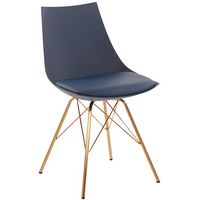 OSP Home Furnishings - Oakley Chair - Navy/Gold - Left View