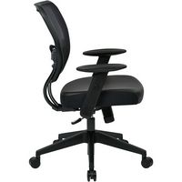 Space Seating - 57 Series Bonded Leather Office Chair - Black - Left View