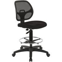 WorkSmart - DC Series Fabric Drafting Chair - Black - Left View