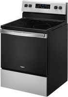 Whirlpool - 5.3 Cu. Ft. Freestanding Electric Range with Steam-Cleaning and Frozen Bake™ - Stainl... - Left View