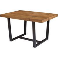 Walker Edison - Rectangular Rustic Solid Pine Wood Table - Rustic Oak - Left View