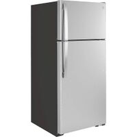 GE - 28 in. Wide 16.6 Cu. Ft. Top-Freezer Refrigerator with Edge-to-Edge Glass Shelves - Stainles... - Left View
