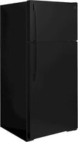 GE - 28 in. Wide 16.6 Cu. Ft. Top-Freezer Refrigerator with Edge-to-Edge Glass Shelves - Black - Left View