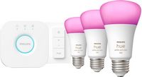 Philips - Hue 60W A19 Smart LED Starter Kit - White and Color Ambiance - Left View