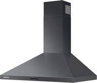 Samsung - 30 inches - Externally Vented & Recirculating - Wall Range Hood - Black Stainless Steel - Left View