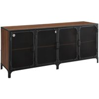 Walker Edison - Industrial Mesh Metal TV Stand Cabinet for Most Flat-Panel TVs Up to 70