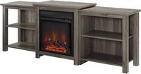 Walker Edison - Traditional Open Storage Tiered Mantle Fireplace TV Stand for Most TVs up to 85