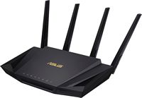 ASUS - AX3000 Dual-Band WiFi 6 Wireless Router with Life time internet Security - Black - Left View