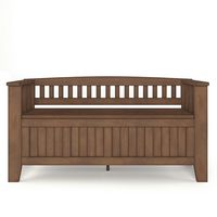 Simpli Home - Acadian SOLID WOOD 48 inch Wide Transitional Entryway Storage Bench in - Rustic Nat... - Left View