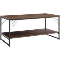 Walker Edison - Industrial Metal Accent Coffee Table - Left View