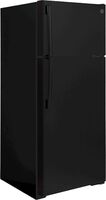GE - 28 in. Wide 17.5 Cu. Ft. Top-Freezer Refrigerator with Edge-to-Edge Glass Shelves - Black - Left View