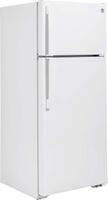 GE - 28 in. Wide 17.5 Cu. Ft. Top-Freezer Refrigerator with Edge-to-Edge Glass Shelves - White - Left View