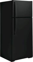 GE - 28 in. Wide 17.5 Cu. Ft. Top-Freezer Refrigerator with Edge-to-Edge Glass Shelves - Black - Left View