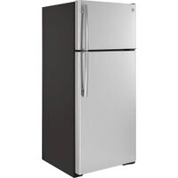 GE - 28 in. Wide 17.5 Cu. Ft. Top-Freezer Refrigerator with Edge-to-Edge Glass Shelves - Stainles... - Left View