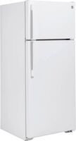 GE - 28 in. Wide 17.5 Cu. Ft. Top-Freezer Refrigerator with Edge-to-Edge Glass Shelves - White - Left View