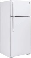 GE - 28 in. Wide 17.5 Cu. Ft. Top-Freezer Refrigerator with Edge-to-Edge Glass Shelves - White - Left View