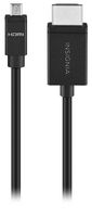 Insignia™ - 8’ Micro HDMI Cable to HDMI - Black - Left View