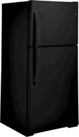 GE - 30 in. Wide 19.2 Cu. Ft. Top-Freezer Refrigerator with LED Internal Lighting - Black - Left View