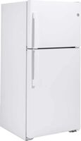 GE - 30 in. Wide 19.2 Cu. Ft. Top-Freezer Refrigerator with Premium Inner Door Modular Bins - White - Left View
