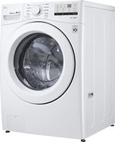 LG - 4.5 Cu. Ft. High Efficiency Stackable Front-Load Washer with 6Motion Technology - White - Left View