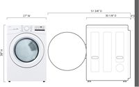 LG - 7.4 Cu. Ft. Stackable Electric Dryer with FlowSense - White - Left View